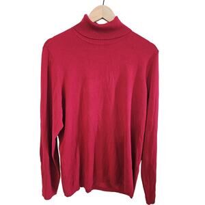 NEW Chicos Ashlan Turtleneck Sweater Women Size 3/XL Y2K Razzie Red Knit Holiday